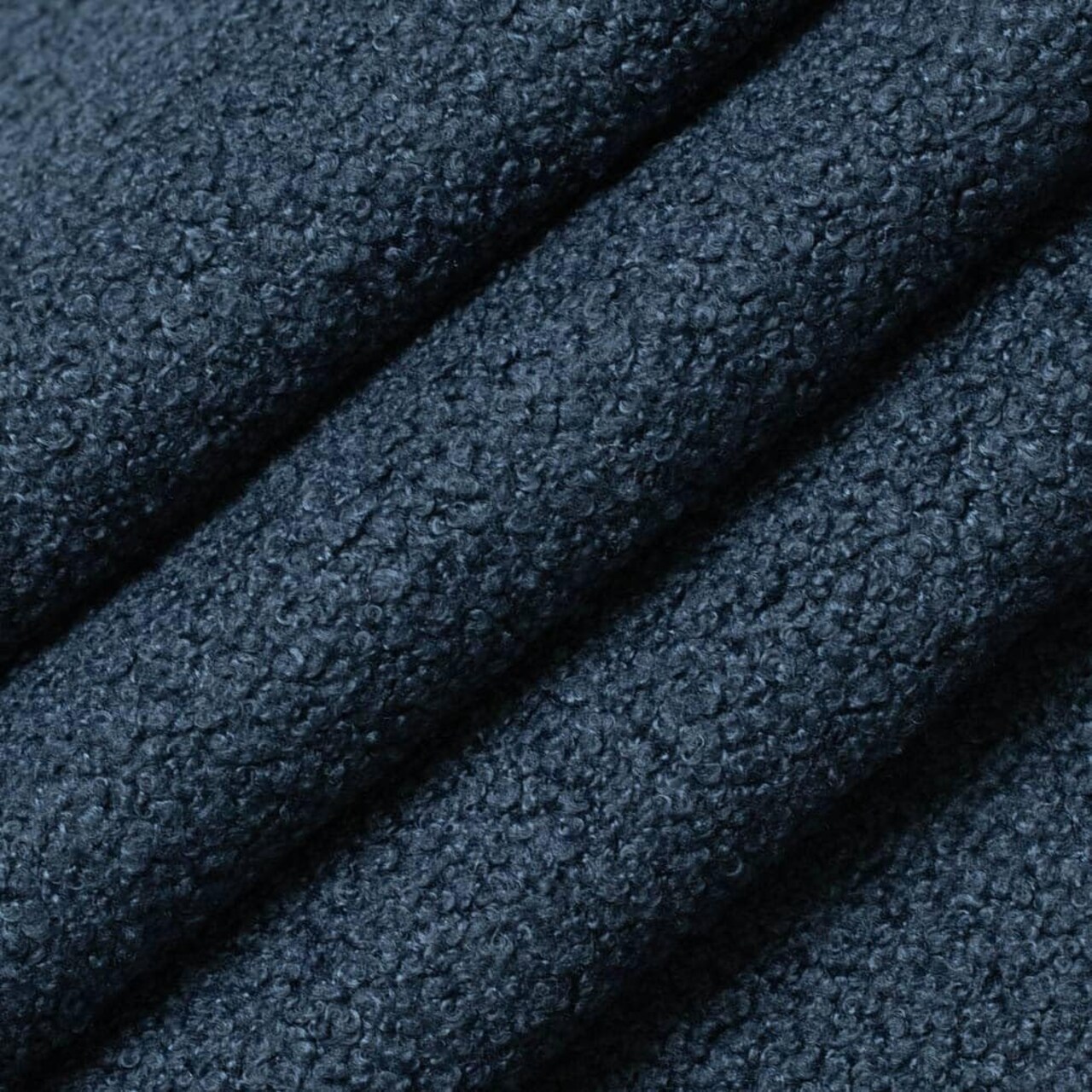Blue Shearling Textured Upholstery Fabric by The Yard - SKU: Menlo Indigo